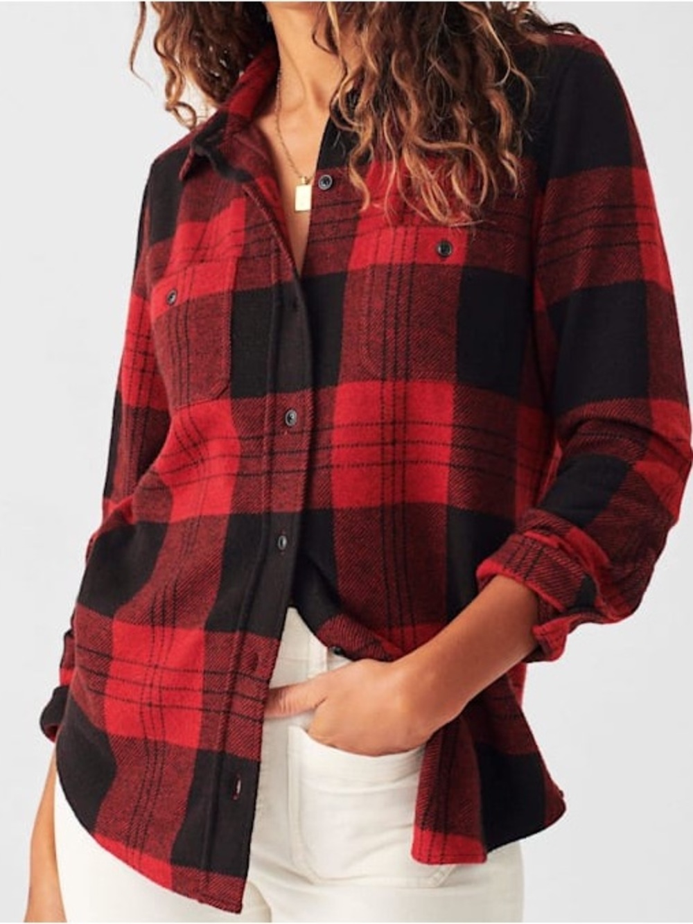 New! Faherty super soft Plaid Button-Up Shirt size M